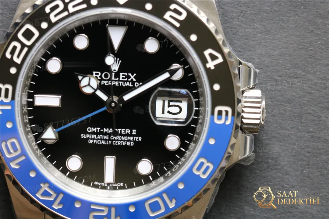 Clean Rolex GMT Inter Milan bezel/mavi-siyah bezel detay işçiliği iyi mi? - Mekanizma Zemberek ve Balans Detayı
