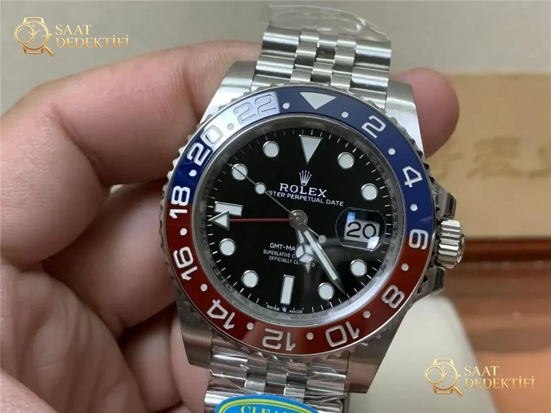 Clean Rolex GMT kırmızı-mavi (Pepsi) bezel, Dandong 3285 mekanizmayla nasıl bir saat? - Arka Kapak ve Mekanizma Detayı