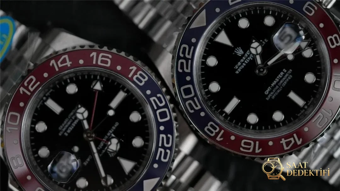 Clean Rolex GMT Kola Bezelinde v2 ile v2s Versiyonlarının Renk Karşılaştırması - Bilezik, Toka ve Klips Mekanizması