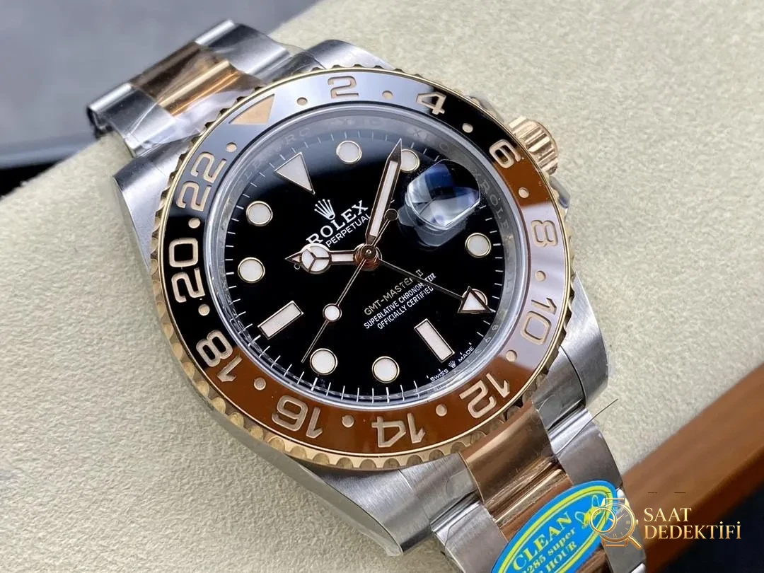 Clean Rolex GMT Sha Shi bezel / Büyük Yengeç Dandong 3285 işçiliği nasıl? - Kasa Profili ve Kurma Kolu İncelemesi