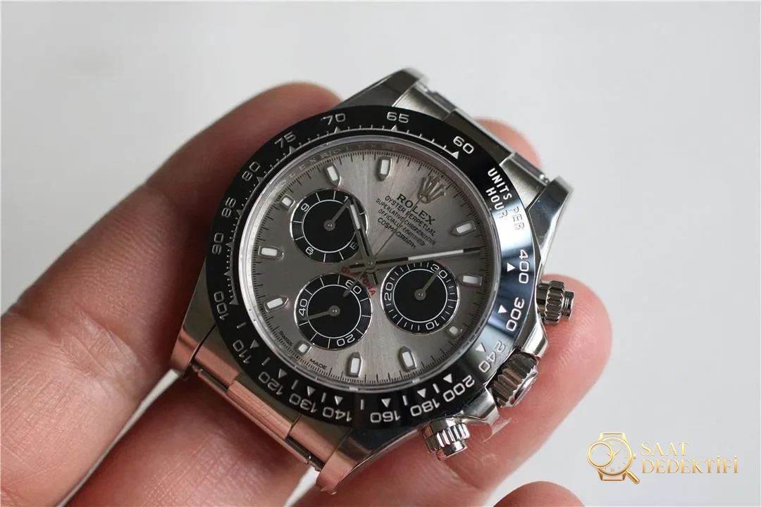 Clean Rolex gri kauçuk Daytona (Gri Ayı) 4130 mekanizmayla orijinaline rakip olabilir mi? - Bilekte Duruş ve Kasa Orantısı