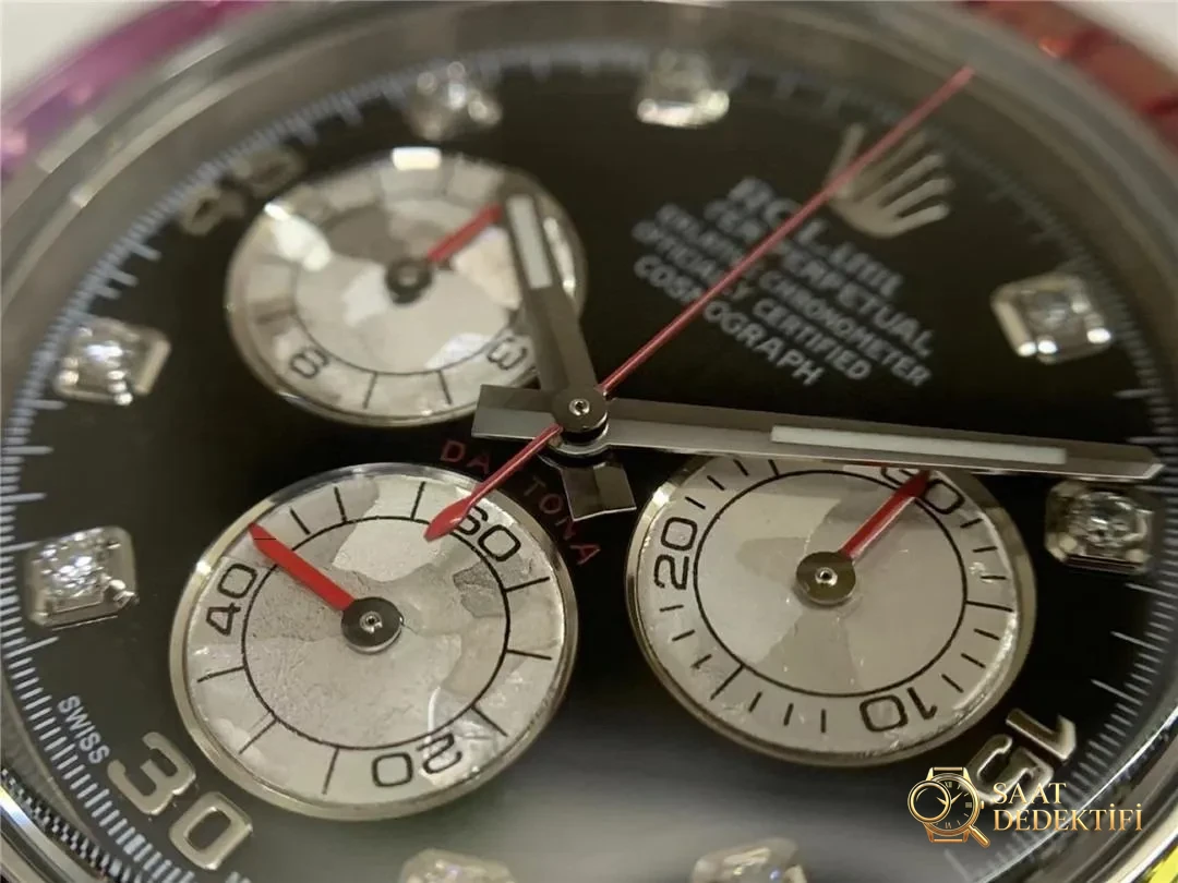 Clean Rolex Rainbow Daytona 4130 mekanizmalı modeli nereden satın alabilirim? - Makro Kadran ve İndeks İşçiliği