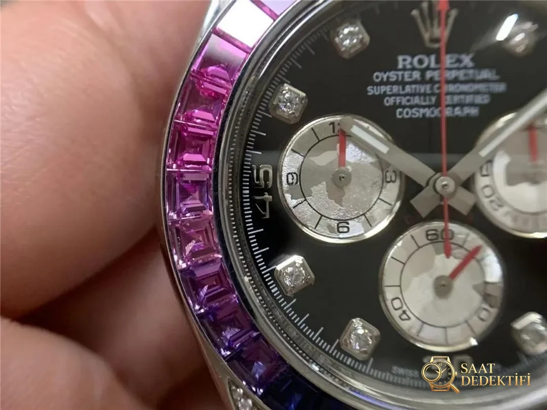 Clean Rolex Rainbow Daytona 4130 mekanizmalı modeli nereden satın alabilirim? - Klips Kilidi ve Lazer Damgalar