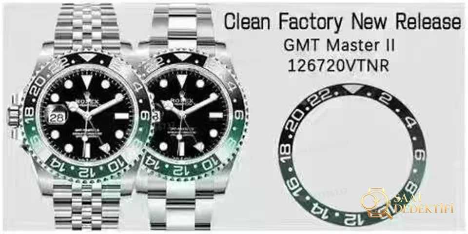 Clean Rolex Sprite Bezel GMT-Master Yeşil-Siyah Bezel Solak Yeni Model Ön Tanıtımı 2022 - Kasa Profili ve Kurma Kolu İncelemesi
