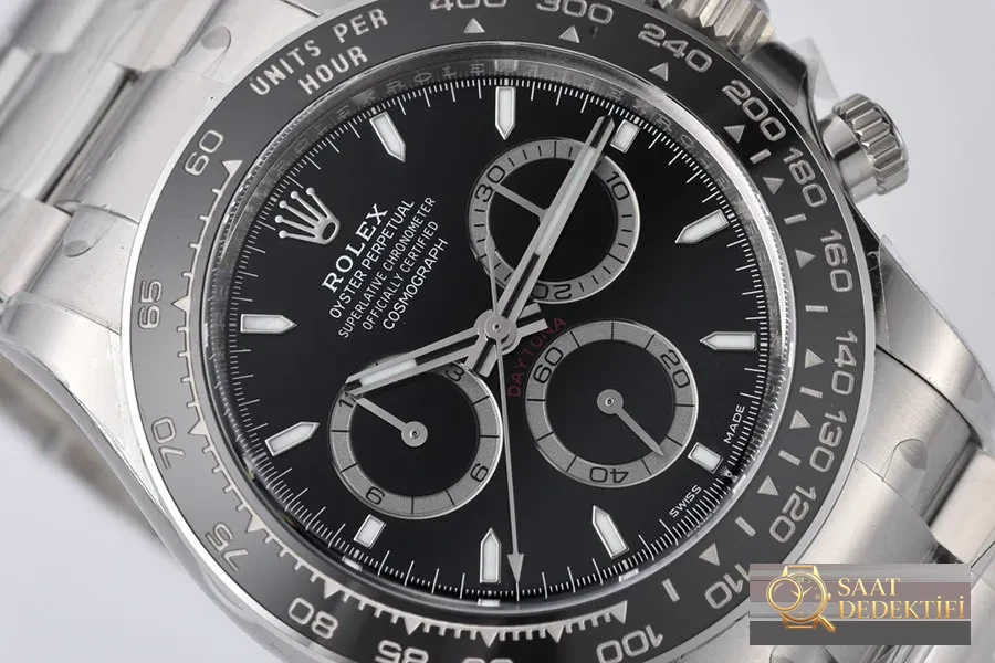 Clean Siyah Seramik Daytona 4131 Replika Saat Nasıl? - Clean Rolex - Kadran Detayı ve Bezel İşçiliği