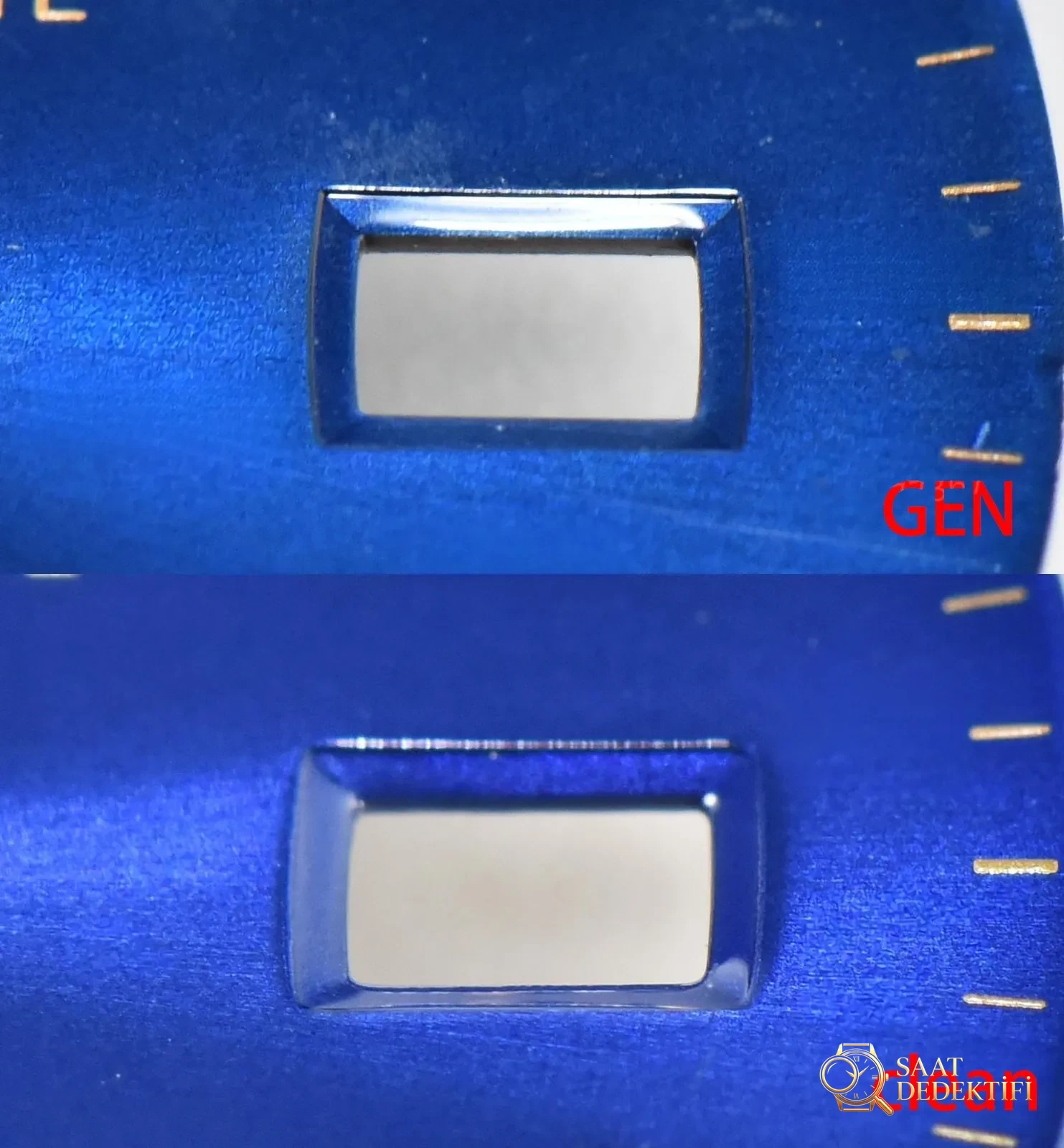 Gerçek-replika karşılaştırması: Clean iki renk mavi su hayaletinün yan tarafından çelik rengi mi görünüyor? - Arka Kapak Gravür ve Seri Numarası