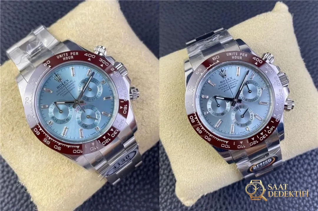 Clean ve BT Factory Rolex Buz Mavisi Daytona Karşılaştırması: Hangisinin Kalitesi Daha İyi? - Kasa Profili ve Kurma Kolu İncelemesi