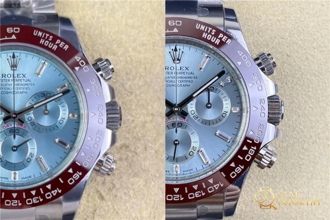 Clean ve BT Factory Rolex Buz Mavisi Daytona Karşılaştırması: Hangisinin Kalitesi Daha İyi? - Makro Kadran ve İndeks İşçiliği