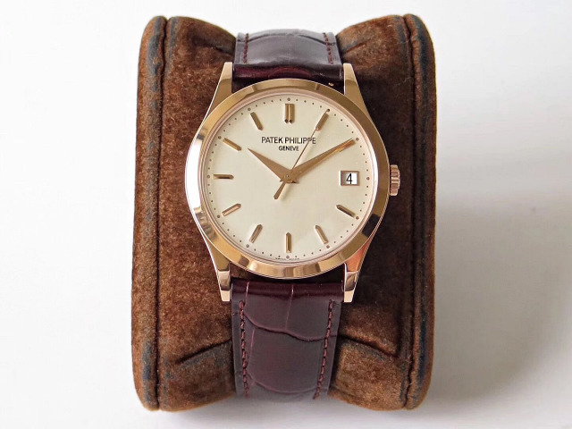 Replika Patek Philippe Calatrava Kahverengi Deri Kayış