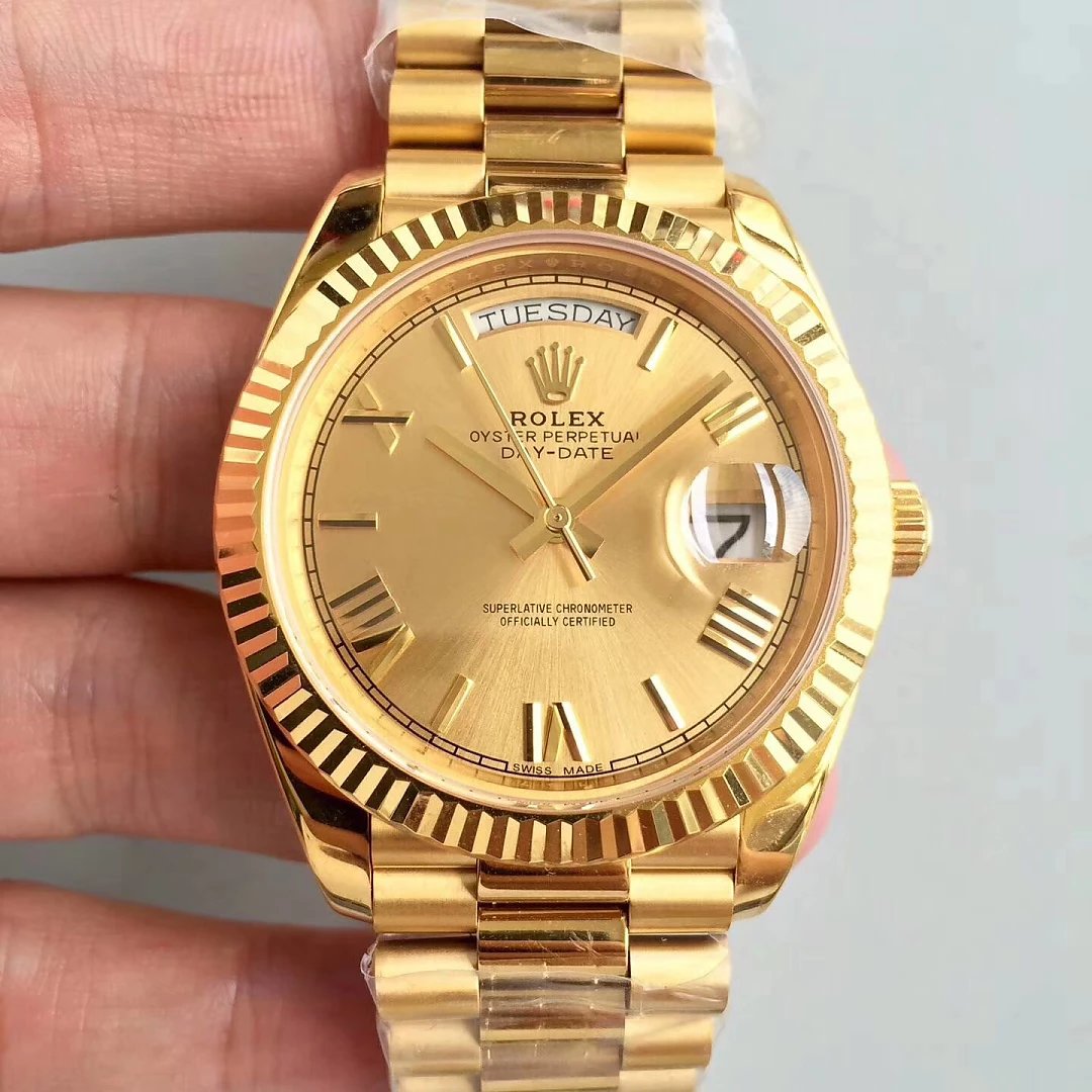 Replika Rolex Day Date Sarı Altın Saat