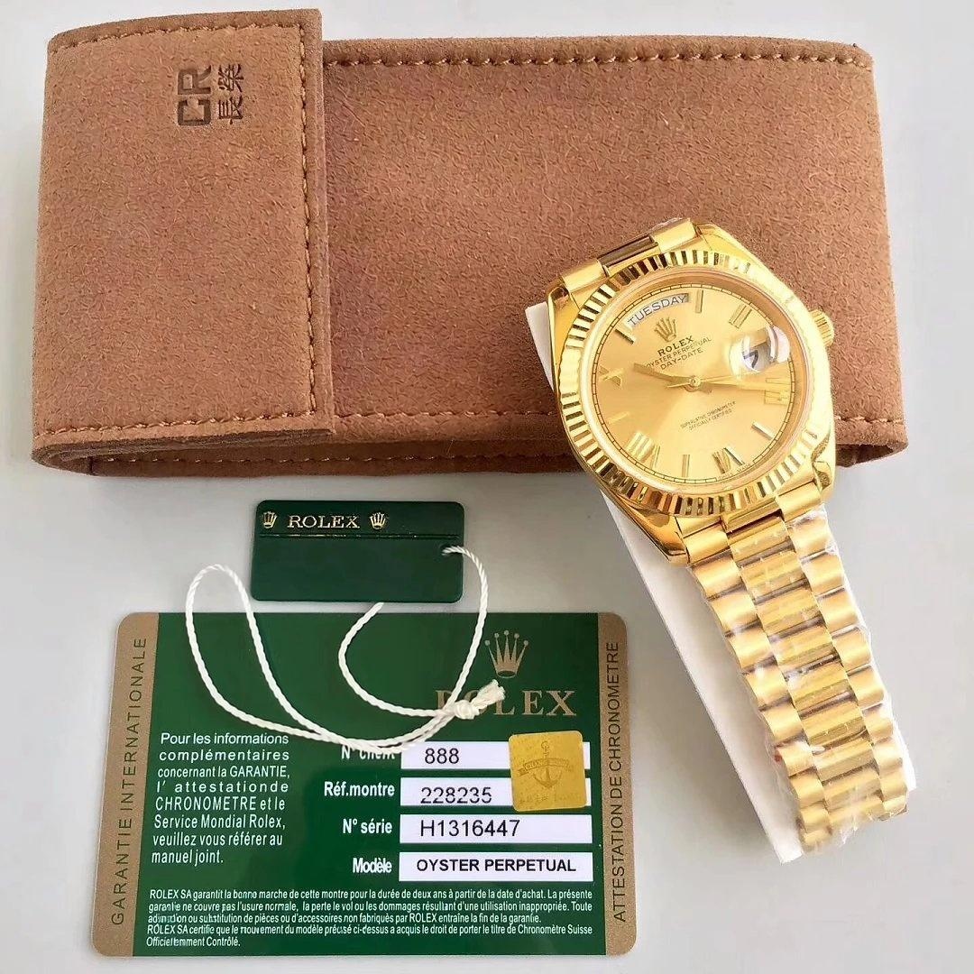 Replika Rolex Day Date Sarı Altın CR Factory