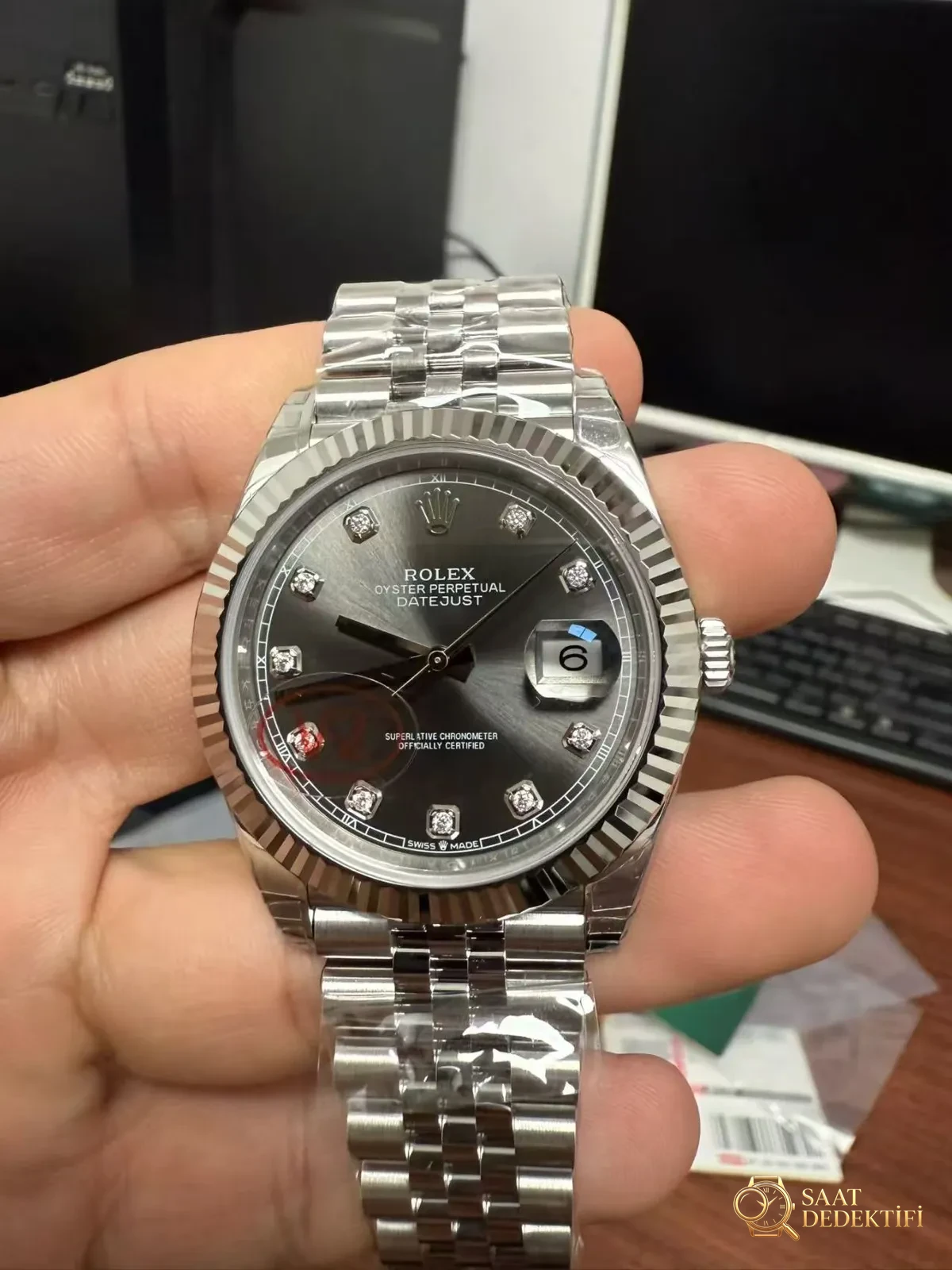 VS Datejust V2 Gri Pırlantalı