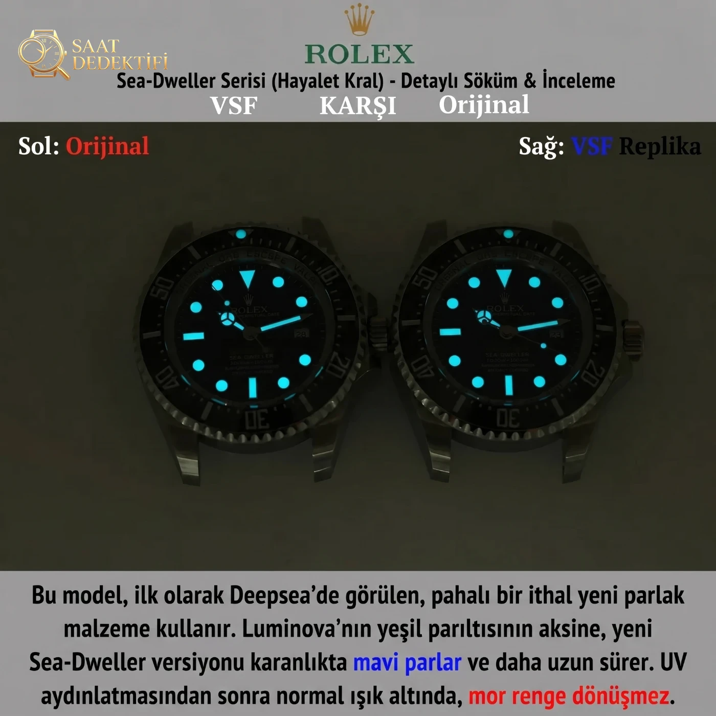 Tiefseeäquivalenz: VSF Rolex Deepsea D-Blue Ref.-Nr. 126660