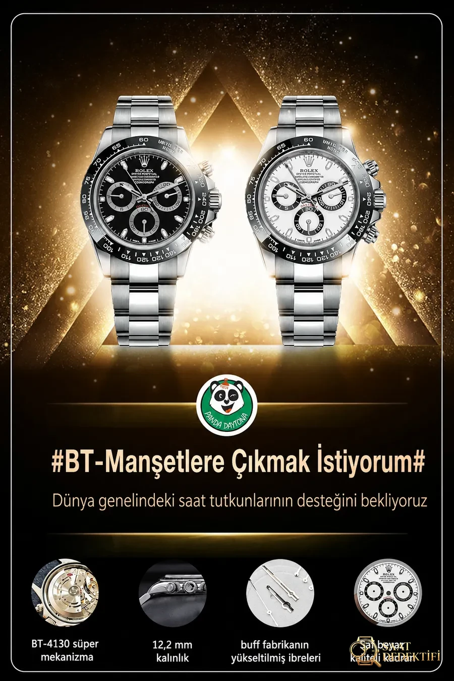 Dünya çapında saat dostlarından BT Panda Daytona
