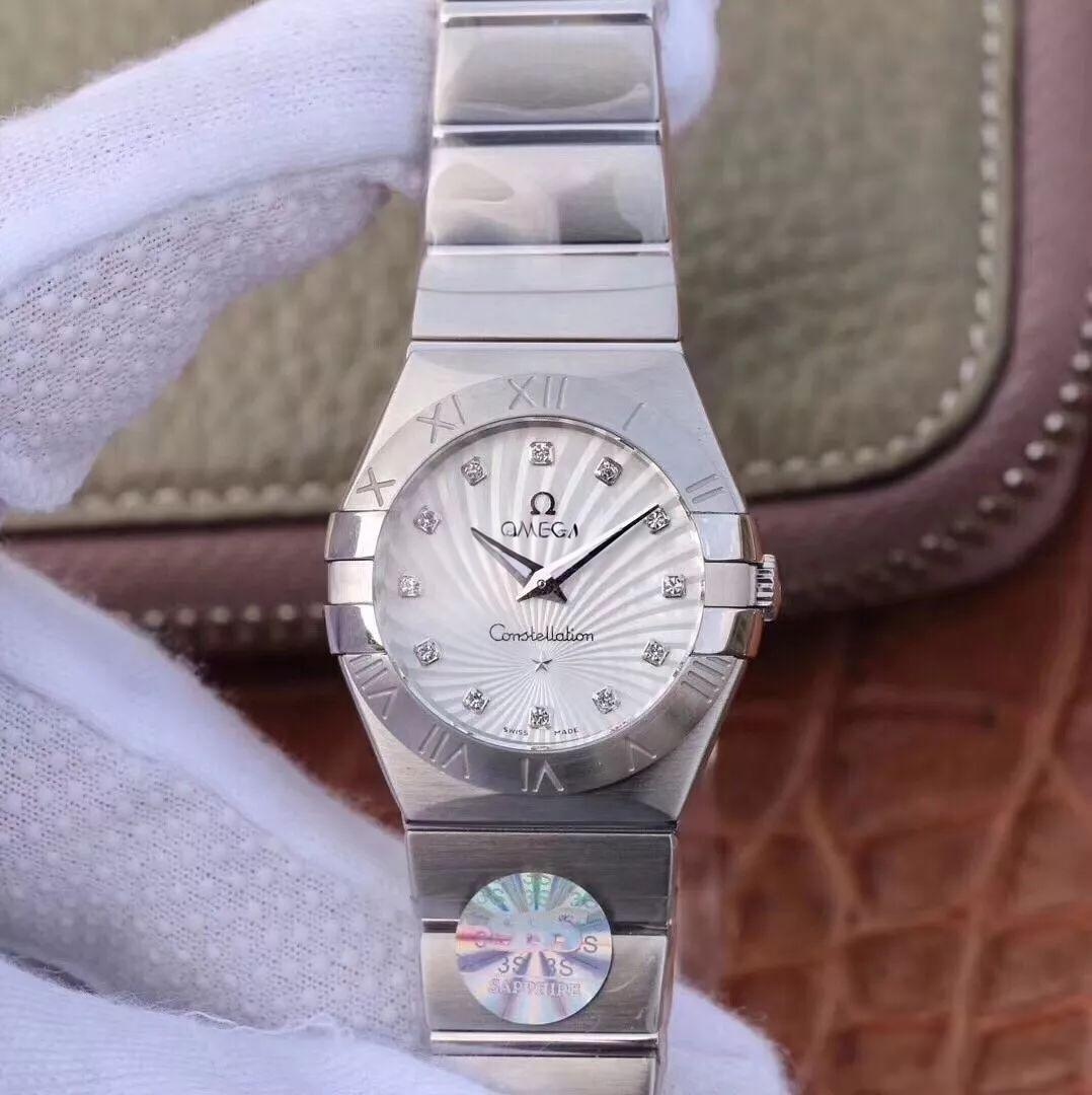 En Güncel 3S (SSS) Fabrikası Omega Constellation Orijinal Mekanizma 27 MM Kuvars Kadın Replika Saat Gerçek-Replika Karşılaştırması ve Orijinal İnceleme — 1. fotoğraf