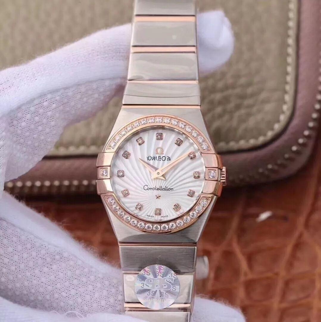 En Güncel 3S (SSS) Fabrikası Omega Constellation Orijinal Mekanizma 27 MM Kuvars Kadın Replika Saat Gerçek-Replika Karşılaştırması ve Orijinal İnceleme — 3. fotoğraf
