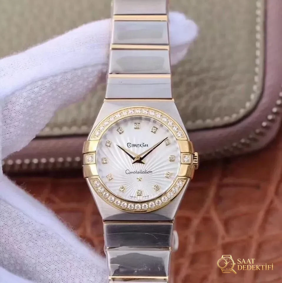 En Güncel 3S (SSS) Fabrikası Omega Constellation Orijinal Mekanizma 27 MM Kuvars Kadın Replika Saat Gerçek-Replika Karşılaştırması ve Orijinal İnceleme - Bilezik, Toka ve Klips Mekanizması