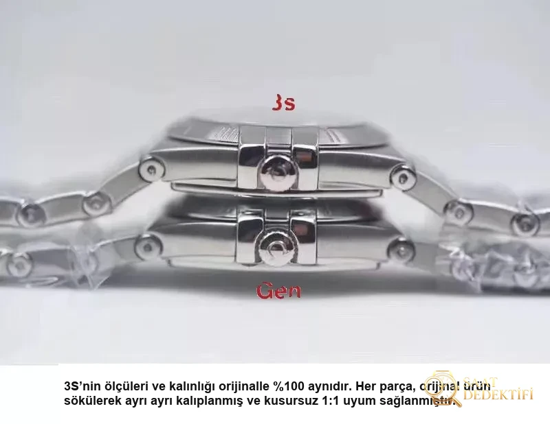 En Güncel 3S (SSS) Fabrikası Omega Constellation Orijinal Mekanizma 27 MM Kuvars Kadın Replika Saat Gerçek-Replika Karşılaştırması ve Orijinal İnceleme - Kasa Çeliği ve Polisaj Kalitesi