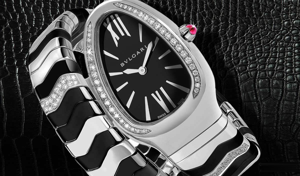 BVLGARI Serpenti Saat Siyah Pırlantalı