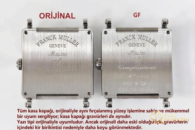 En iyi kadın saati: GF Franck Muller 6002M QZ kadın kuvars kol saati orijinal karşılaştırması - Bilezik, Toka ve Klips Mekanizması