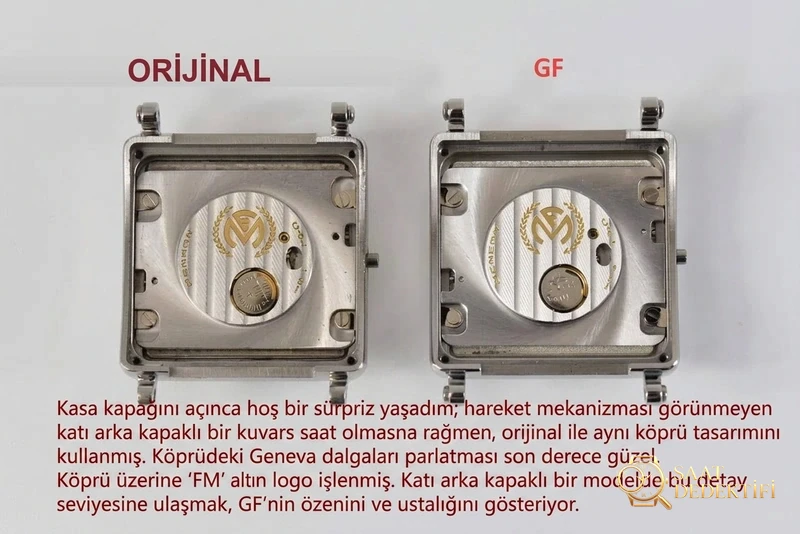 En iyi kadın saati: GF Franck Muller 6002M QZ kadın kuvars kol saati orijinal karşılaştırması - Makro Kadran ve İndeks İşçiliği
