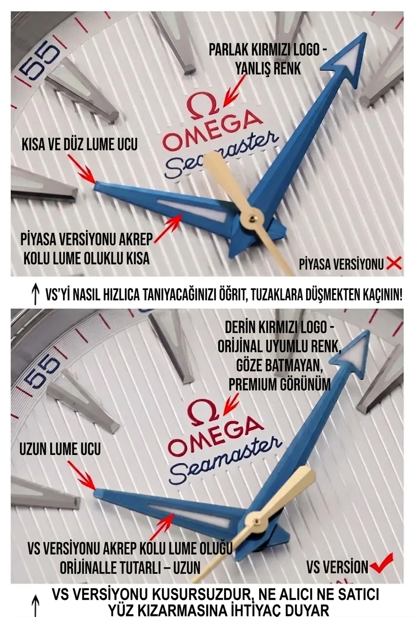 Best VS Factory Omega Aqua Terra 150m Review: Comparison of VSF vs Standard Market Clone models - Case Steel and Polishing Quality
