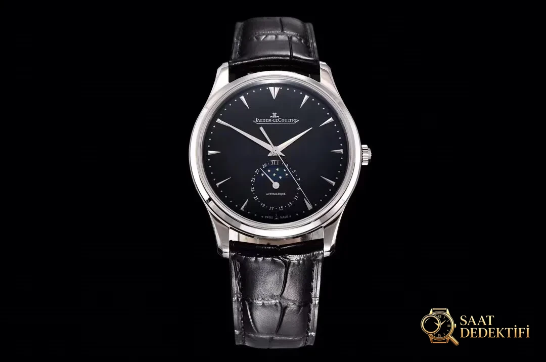En üst versiyon GF Factory Jaeger-LeCoultre Master Ultra Thin Moon serisi klasik replika saat Q1368420 orijinal karşılaştırmalı inceleme - Kasa Profili ve Kurma Kolu İncelemesi