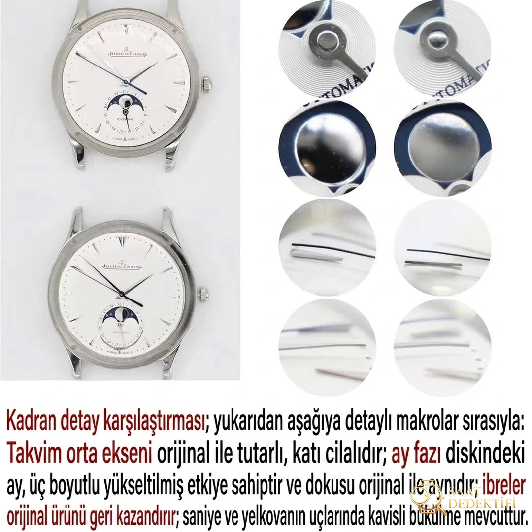 En üst versiyon GF Factory Jaeger-LeCoultre Master Ultra Thin Moon serisi klasik replika saat Q1368420 orijinal karşılaştırmalı inceleme - Klips Kilidi ve Lazer Damgalar