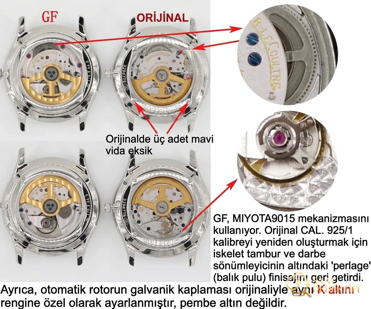 En üst versiyon GF Factory Jaeger-LeCoultre Master Ultra Thin Moon serisi klasik replika saat Q1368420 orijinal karşılaştırmalı inceleme - Yan Profil ve Kordon Bağlantısı