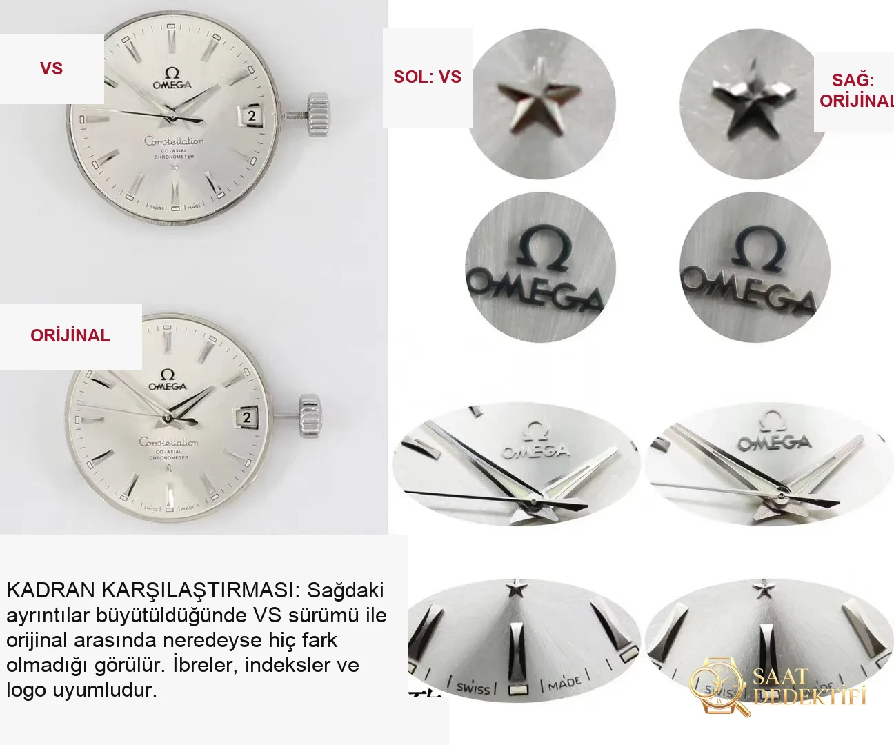 En üst versiyon VS Factory Omega Constellation - orijinal ve diğer replika versiyonlarla karşılaştırmalı inceleme - Koleksiyon ve Vitrin Görünümü