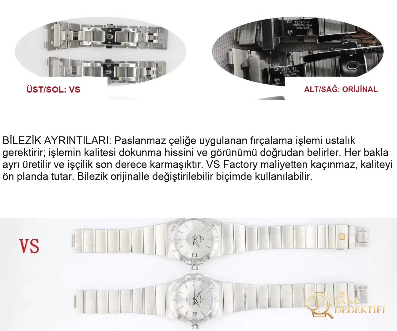 En üst versiyon VS Factory Omega Constellation - orijinal ve diğer replika versiyonlarla karşılaştırmalı inceleme - Bezel İçi Rehaut Gravürü ve Hizalaması
