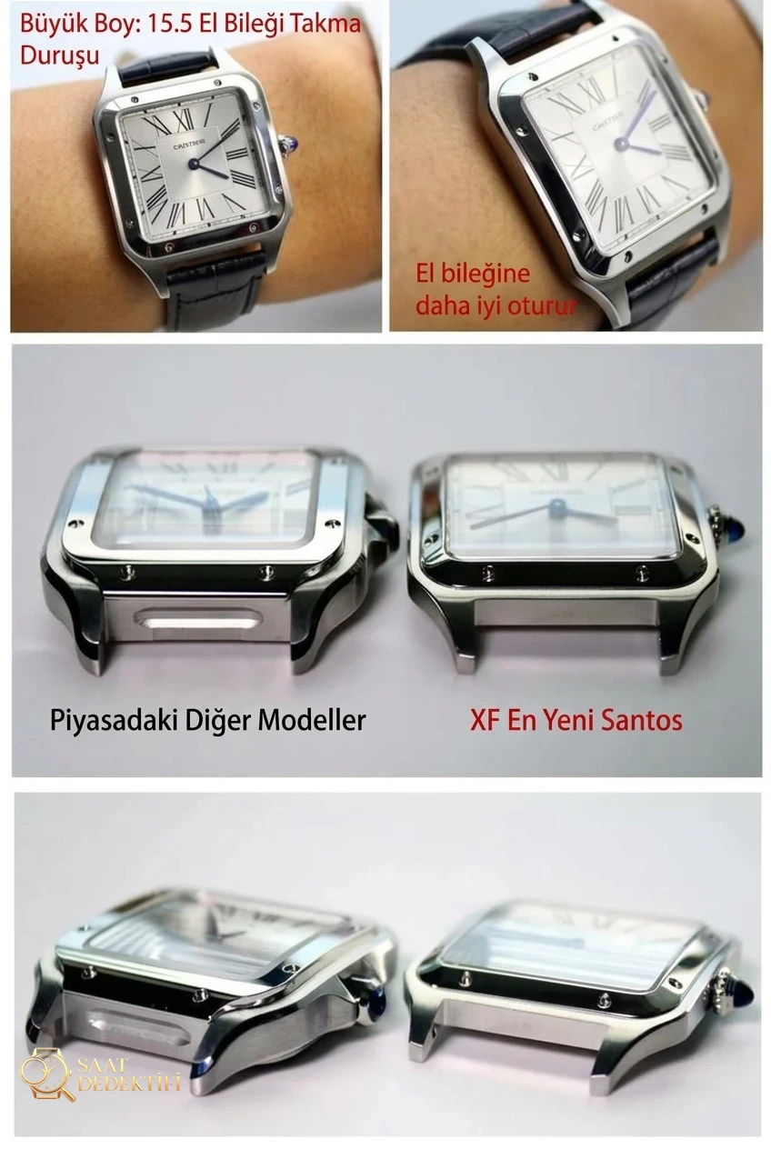 En yeni XF Factory Cartier Santos V2 yükseltilmiş sürüm replika kuvars saat en hafif ve en ince olan mı? Kalitesi nasıl? - Kadran İbreleri ve Saniye Akışı