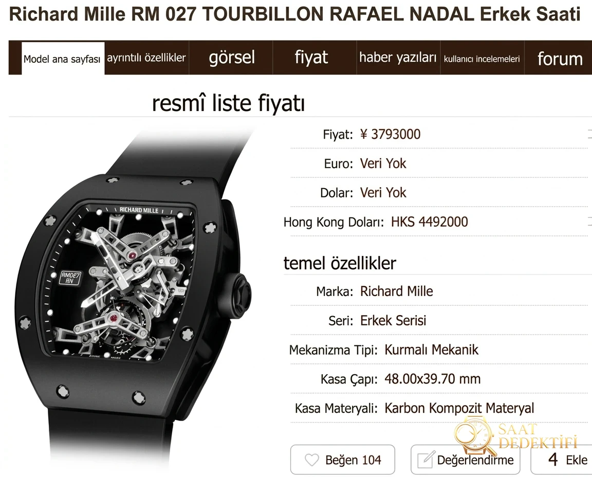 EUR Factory Richard Mille RM027/RM052 lüks tourbillon saatlerine yakından bakış - Kadran Detayı ve Bezel İşçiliği