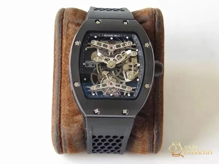 EUR Factory Richard Mille RM027/RM052 lüks tourbillon saatlerine yakından bakış - Arka Kapak ve Mekanizma Detayı