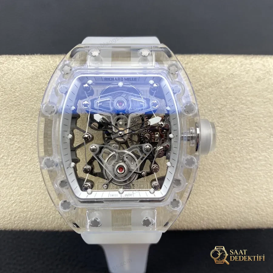 EUR Factory Richard Mille RM056 Kar Kristali Kol Saati İncelemesi - Kasa Profili ve Kurma Kolu İncelemesi