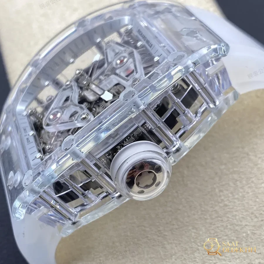 EUR Factory Richard Mille RM056 Kar Kristali Kol Saati İncelemesi - Arka Kapak ve Mekanizma Detayı