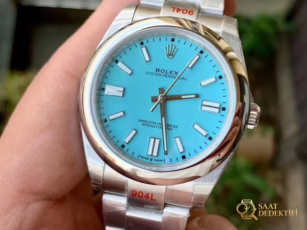 Replika Rolex Oyster Perpetual 41mm turkuaz