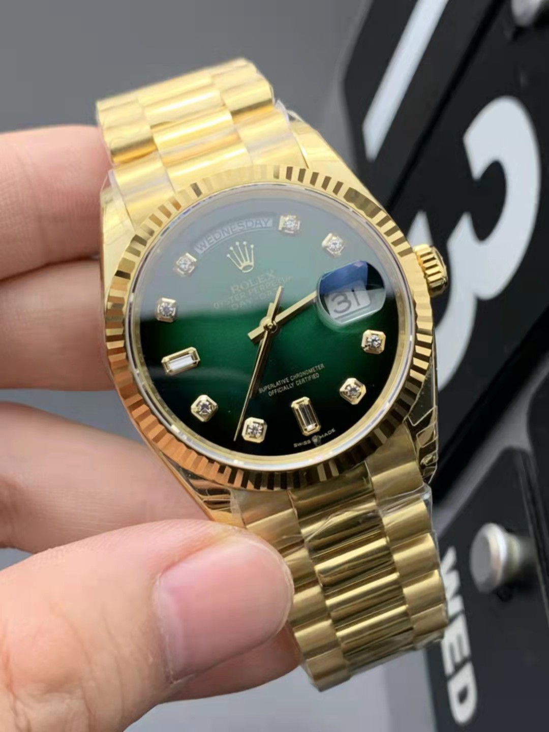 Replika Rolex Day-Date Yeşil Kadran