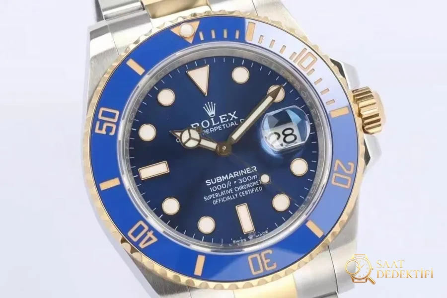 EW Factory Rolex Çelik-Altın Mavi Submariner İncelemesi - Kasa Profili ve Kurma Kolu İncelemesi