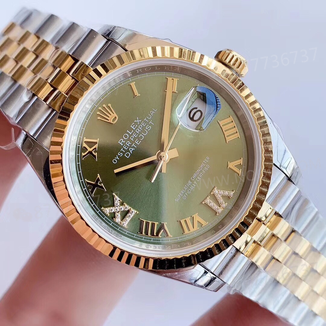 EW Factory Rolex Datejust 128238 altın-çelik yeşil kadran işçiliği nasıl? — 4. fotoğraf
