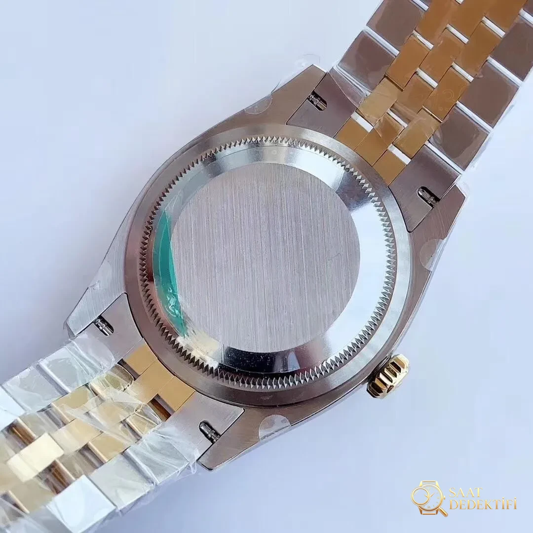 EW Factory Rolex Datejust 128238 altın-çelik yeşil kadran işçiliği nasıl? - Klips Kilidi ve Lazer Damgalar
