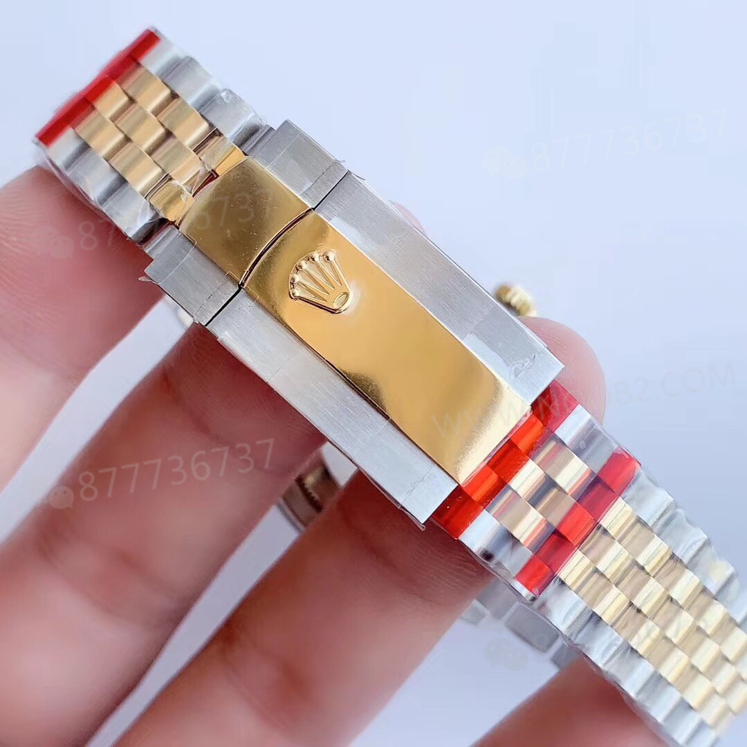 EW Factory Rolex Datejust 128238 altın-çelik yeşil kadran işçiliği nasıl? — 8. fotoğraf