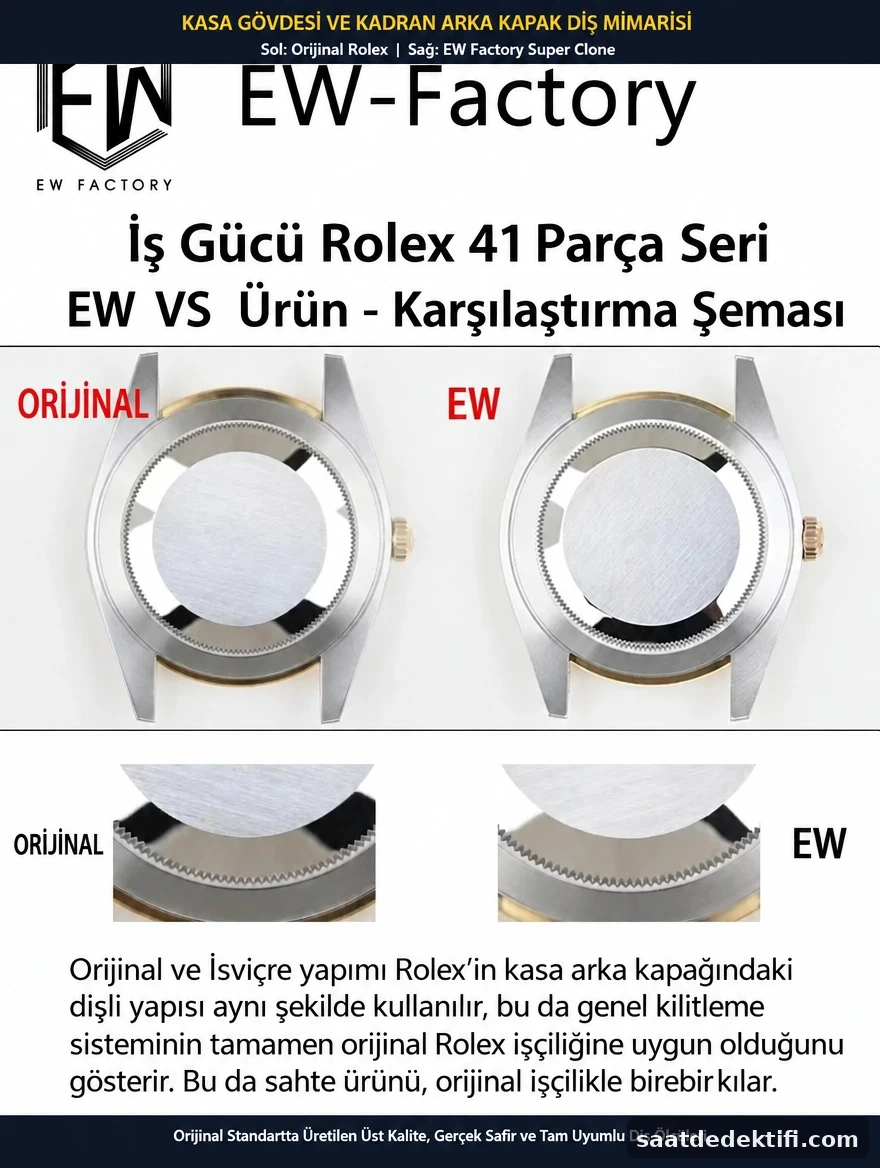 Gehäuseboden mit Schraubgewinde auf EW Factory Super-Clone-Gehäuse mit Original-Rolex-Gehäuse