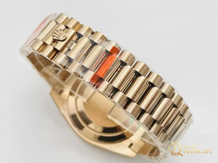 EW Factory Rolex Day-Date 40 mm 3255 Mekanizma (18K Yeşil Kadran) İnceleme - Klips Kilidi ve Lazer Damgalar