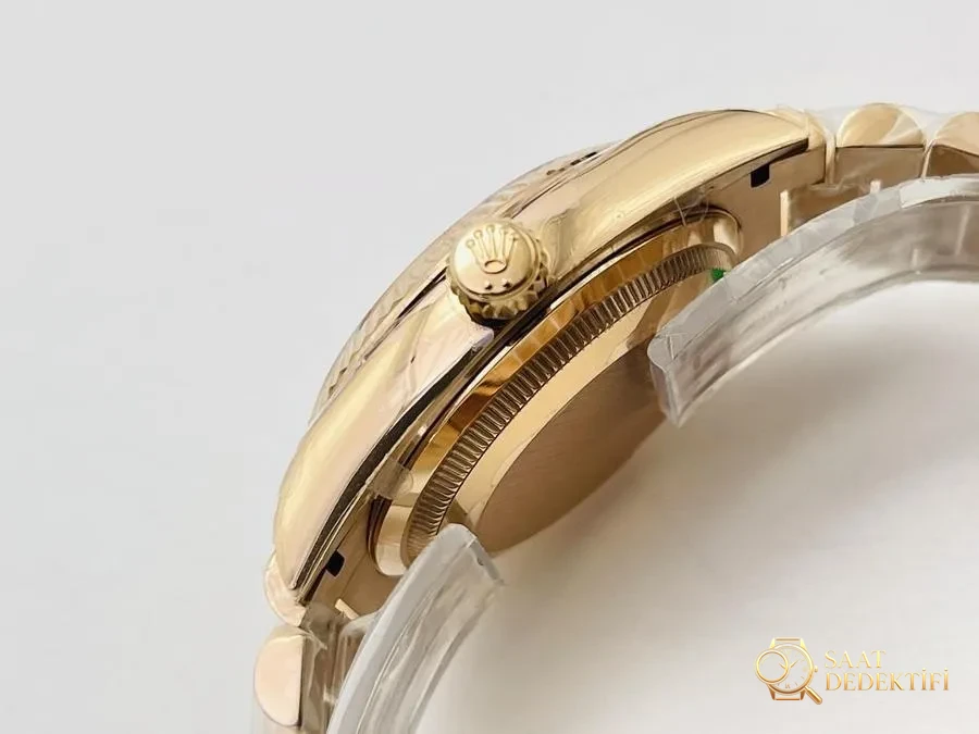 EW Factory Rolex Day-Date 40 mm 3255 Mekanizmalı (18K Elmas Kaplı Beyaz Kadran) Kol Saati İncelemesi - Bilezik, Toka ve Klips Mekanizması