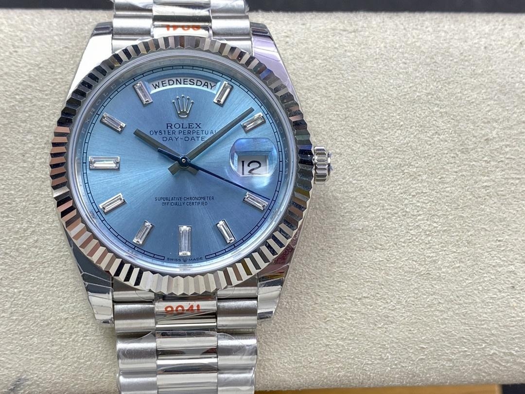 EW Factory Rolex Day-Date buz mavisi kadran m228236 işçilik incelemesi — 1. fotoğraf