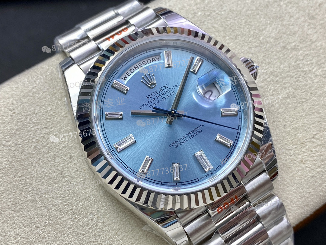 EW Factory Rolex Day-Date buz mavisi kadran m228236 işçilik incelemesi — 2. fotoğraf