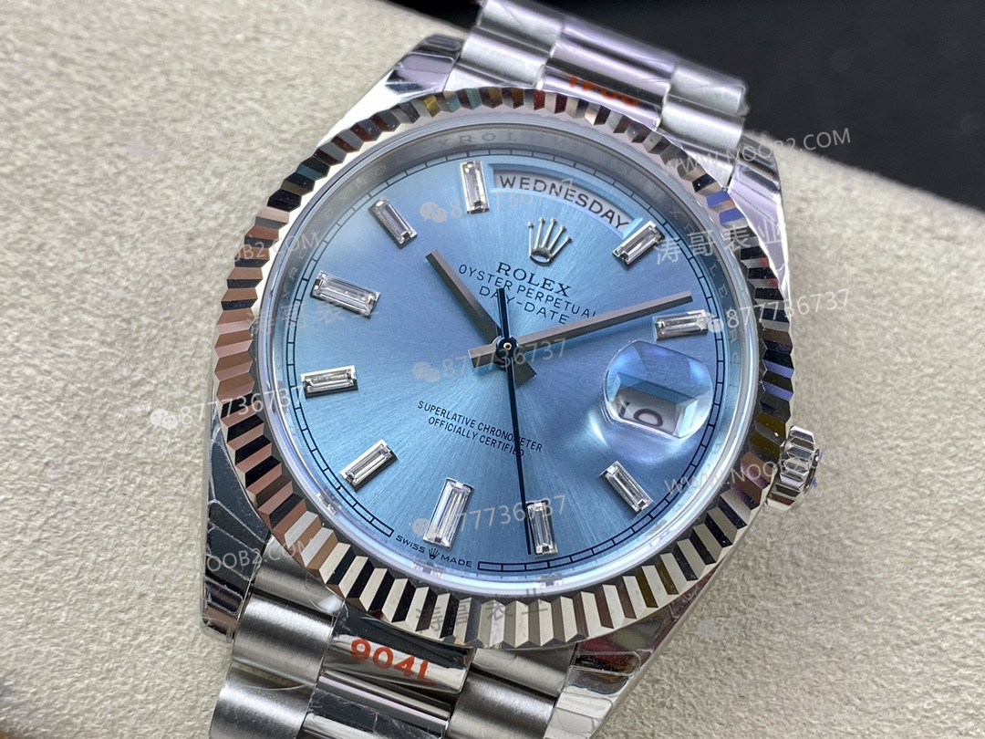 EW Factory Rolex Day-Date buz mavisi kadran m228236 işçilik incelemesi — 3. fotoğraf