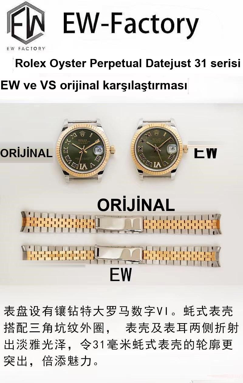 EW Factory Rolex Oyster Perpetual Datejust 31 mm - Orijinalle Karşılaştırma — 1. fotoğraf