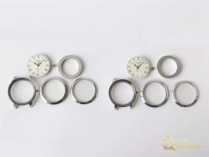 FK Factory Glashütte Original Senator Serisi 1-39-59-01-02-04 Gerçek-Replika Karşılaştırması - Kadran Detayı ve Bezel İşçiliği